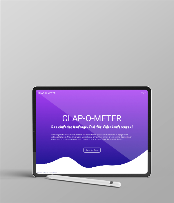 Webprojekt Clap-O-Meter iPad-Ansicht