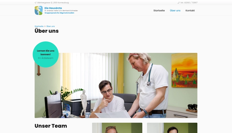 Screenshot der Webseite Die Hausärzte - Über Uns