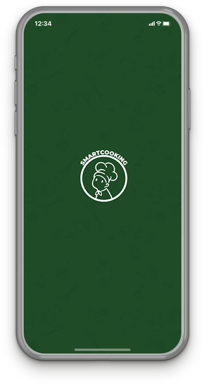 Startseite der SmartCooking App mit dem Logo