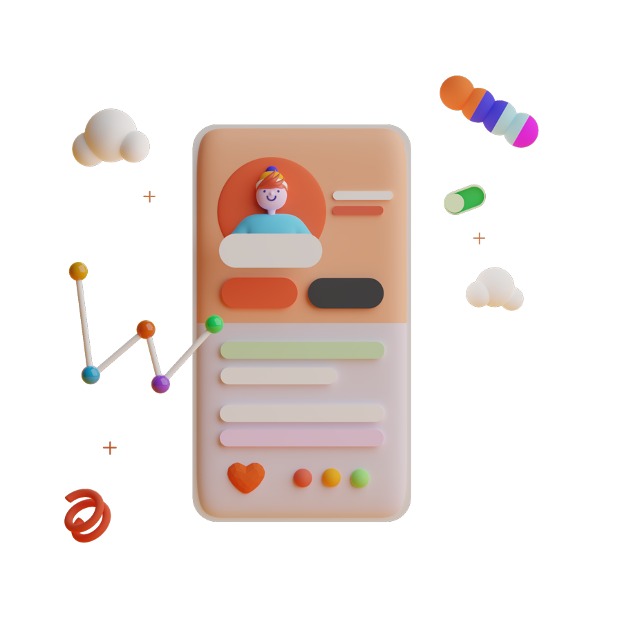 Illustration eines Smartphones mit einer Profilseite